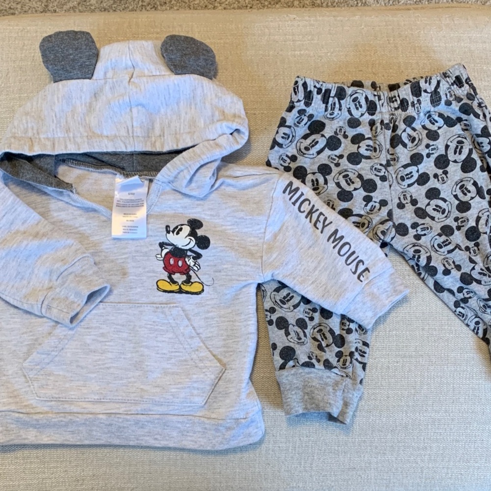 Disney Gray and White Apparel